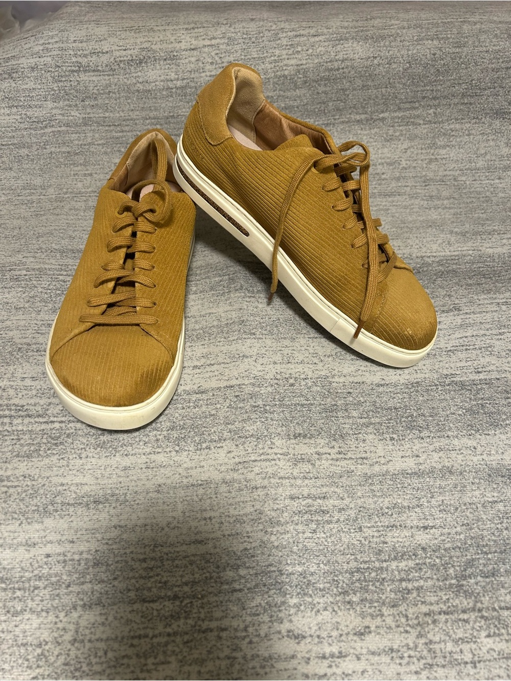 Birkenstock Men's Low-Top Lace-Up Sneakers in Mustard Brown